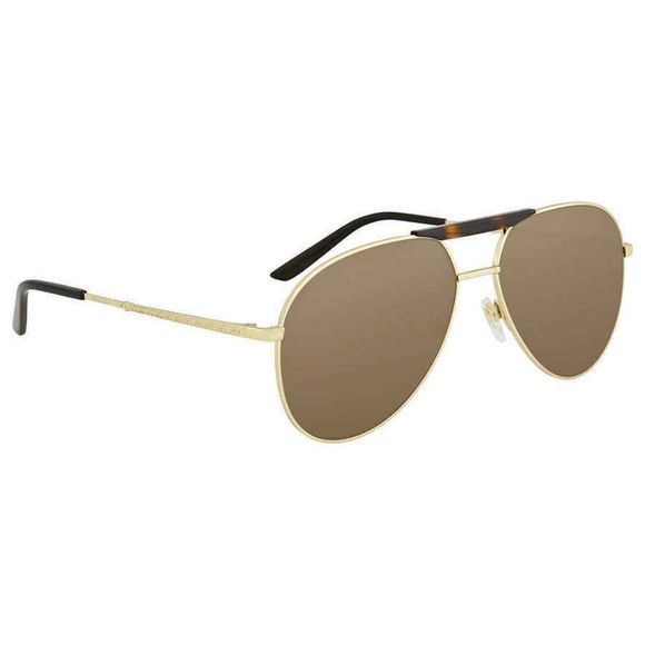NEW Gucci Brown and Gold Aviator Men's Sunglasses
